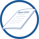 image of paper with phrase "new case"