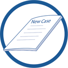 image of paper with phrase "new case"